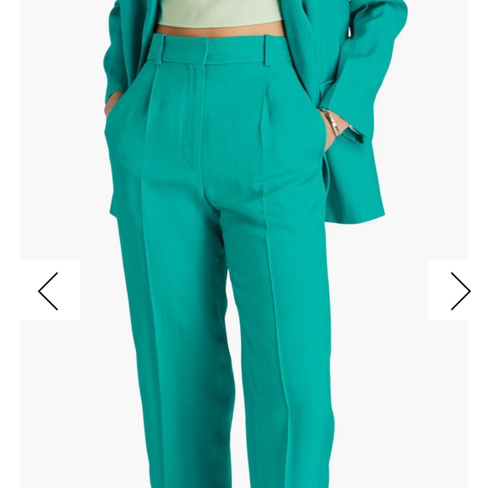 Sandro Teal Tailored High-Waist Trousers